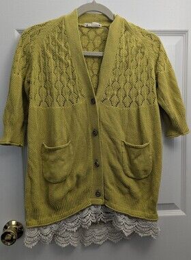 Anthropologie Lili's Closet Knit Cardigan Yellow